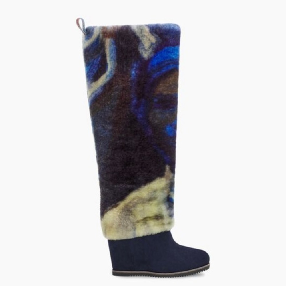UGG Women's Blue and Cream Knee-High Boots